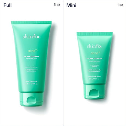 Skinfix 2% BHA Cleanser - 5 oz - Clears Acne Blemishes & Blackheads - Safe for All Types of Acne - Fragrance Free - Vegan, Cruelty Free