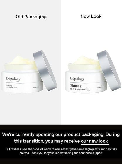 depology Firming Neck & Décolleté Cream, Anti-Aging Neck Cream for Tightening and Wrinkles with IDEALIFT™4%, Retinol, Collagen, Multi-HA Complex, Korean Skin Care Product 1.69 fl. oz