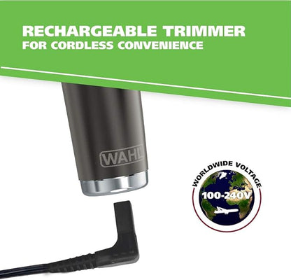 Wahl Stainless Steel Lithium Ion 2.0+ Slate Beard Trimmer for Men - Electric Shaver, Nose Ear Trimmer, Rechargeable All in One Men's Grooming Kit (Pack of 6)