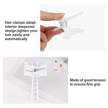 Ondder 24 Pcs White Butterfly Hair Clips for Styling and Sectioning - Pro Claws Clamps for Cutting, Coloring - Hair Accessories for Women Girls