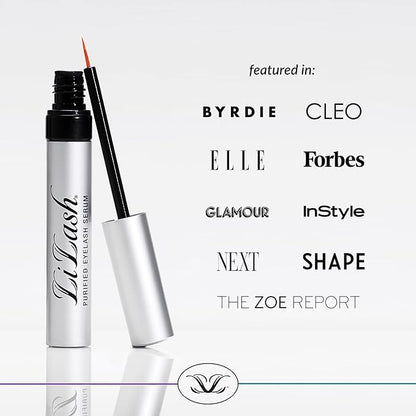 LiLash XL Eyelash Serum to Grow Longer & Fuller-Looking Lashes - Eyelash Growth Enhancer, Safe for Use with Contacts, Lash Extensions, Sensitive Eyes - Vegan & Cruelty-free (4mL, 6-Month Supply)