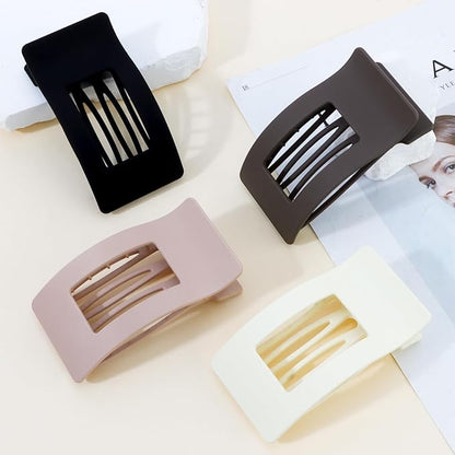 Velscrun Flat Hair Clips for Women Girls, Matte Lay Flat Claw Clips, Strong Hold Large Side Hair Clip All Hair Types, French Duck Billed Non Slip Grip Daily Styling Matte Nature Hair Jaw Claw Clip