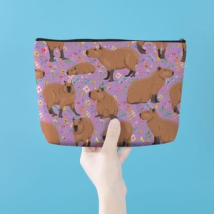 Azteoiz Cute Capybara Makeup Bag Capybara Gifts Cosmetic Bag Animal Lover Gifts for Women Girls Capybara Lovers Daughter Friends Bestie Capybara Stuff Graduation Birthday Gifts Travel Toiletry Bag