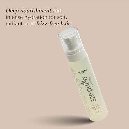 Rev320 320Pure Lustre Argan Oil For Hair 4oz Pump, Aceite de argán para el cabello, Argan Oil Hair Treatment with Pure Argon for Color-Treated, Damaged, Dry, Straight and Curly