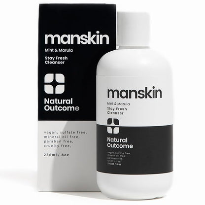 natural outcome Mens Face Wash Cleansing Gel with Mint and Marula Oil - Daily Cleanser Face Wash for Men - Sulfate Free 8 oz