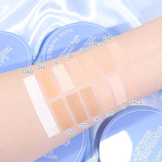 Oil Control Matte Perfection Face Powder Compact For Women, Matte Smooth Flawless Setting Powder Makeup, Polvo Compacto De Maquillaje, Waterproof Long Lasting, 0.35Oz, (130 True Beige, 1)