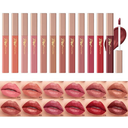 12 Colors Lip Gloss Set, High-Shine Waterproof Collection, Long Lasting Moisturizing Formula with Mirror Finish, Adult (1#, 1 Count (Pack of 1))
