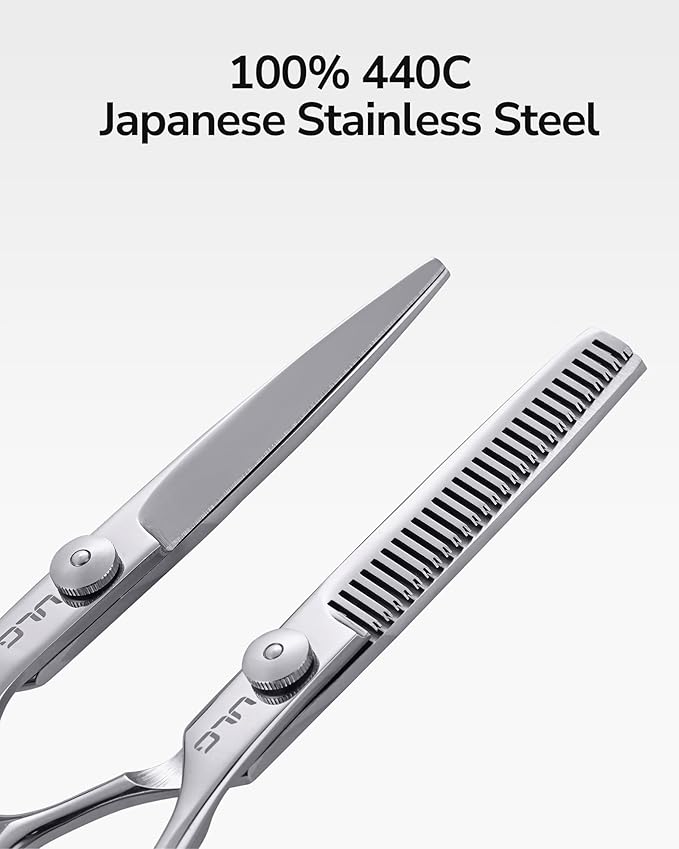 ULG Hair Thinning Scissors, Thinning Shear for Hair Cutting 6.5 inch Right-Hand Barber Scissors Salon Texturizing Shears Made of Japanese Stainless Steel, Silver
