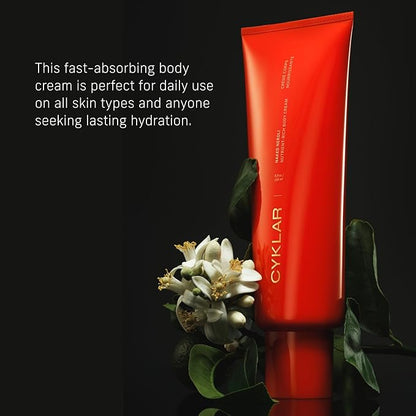 CYKLAR Nutrient Rich Body Cream. Naked Neroli Nourishing Moisturizer with Niacinamide and Banana Flower Extract. Deep Hydration, Thick Body Lotion, Dry Skin Cream for Women and Men, 8 Fl Oz