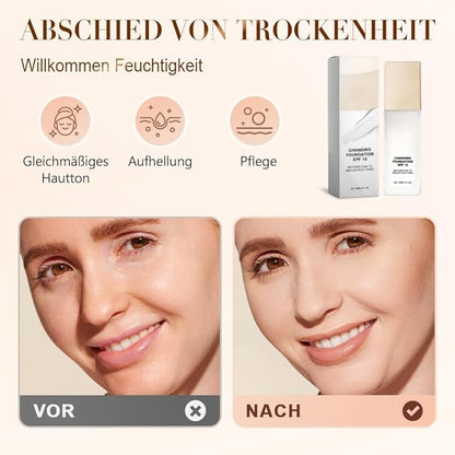 Color Changing Foundation for Mature Skin, Hydrating and Lightweight Liquid Foundations, Tone Suitable for All Skin Types (1 pcs)