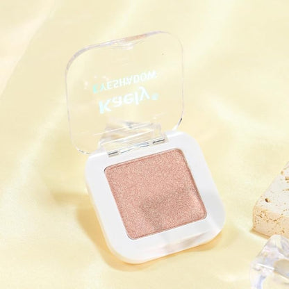 evpct Dusty Pink Champagne Single Eyeshadow Palette, Rose Gold Ice Pink Nude Glitter Cream Eye shadow Palette Singles Brightener Makeup for Older Women, High Pigment Waterproof Monochrome Eyeshadow