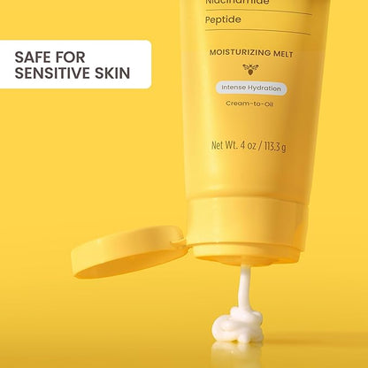 Burt's Bees Christmas Gifts, Boosted Body Moisturizing Melt With a Ceramide, Niacinamide and Peptide Complex, Intense Skin Hydration, Cream-to-Oil Body Lotion, Tropical Scented, 4 oz. Tube