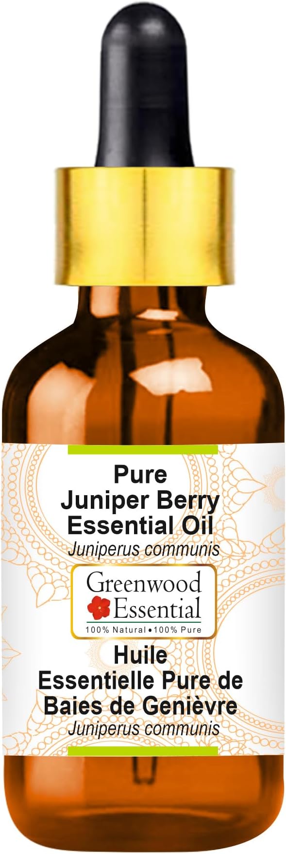 Greenwood Essential Pure Juniper Berry Essential Oil (Juniperus communis) with Glass Dropper Steam Distilled 30ml (1.01 oz)