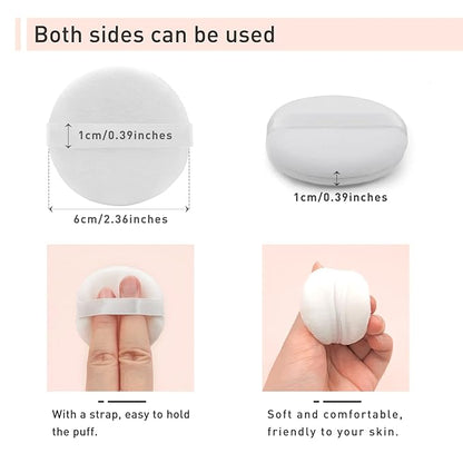 12 PCS Cotton Powder Puff, Face Puff Makeup Puffs Pads, Velour Body Puff for Loose Powder Foundation (Pink)