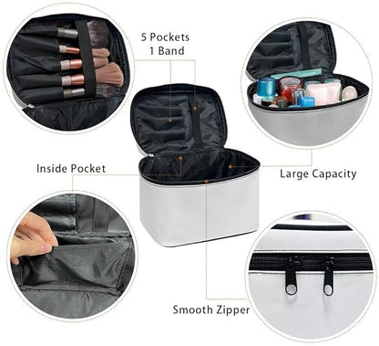 JoyLamoria Cat Star Travel Makeup Bag Cute Brush Bag Toiletry Bag for Women