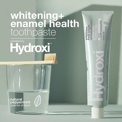 Davids Hydroxi Fluoride Free Nano Hydroxyapatite Whitening + Enamel Health Toothpaste, Antiplaque, Fresh Breath, Remineralizing, SLS Free, New Whitening Mint, 4 oz, Made in USA (3 Pack)