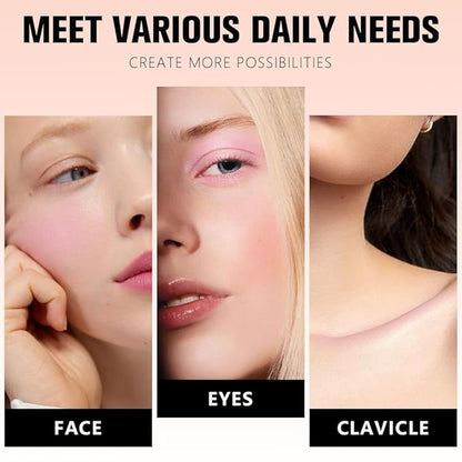 Nude Pink Matte for Face Cheeks Blush, Natural Cream Blushes Makeup Palette, Light Monochrome Blush Creamy Powder Palette Makeup for Older Women, Blushes Eyeshadow Foundation for Every Day 02