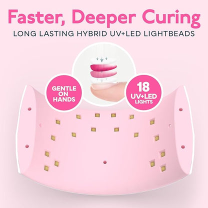 SUNUV UV Light for Nails, Dryer for Gel Polish with Sensor 2 Timers and Display SUN9X Plus UV Nail Lamp Pink