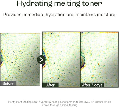 Plentyplant Melting Sprout Ginseng Face Toner, Beauty of Ginseng Essence Water Hydrating Face Toner for Oily and Aging Skin, Korean Moisturizing Skin Care for Men and Women 150ml, 5 fl.oz