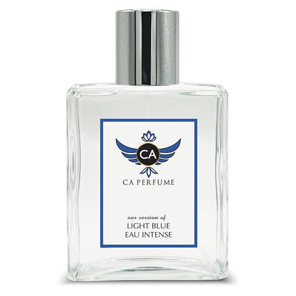 CA Perfume Impression of Light Blue Eau Intense For Men Fragrance Eau de Parfum Spray Bottle 3.4 Fl Oz/100ml-X1