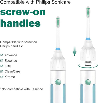 Replacement Toothbrush Heads for Philips Sonicare Replacement Brush Heads Medium Soft Dupont Bristles Electric Toothbrush Replacement Heads Fit E-Series Essence Xtreme Elite Advance, 4 Pack