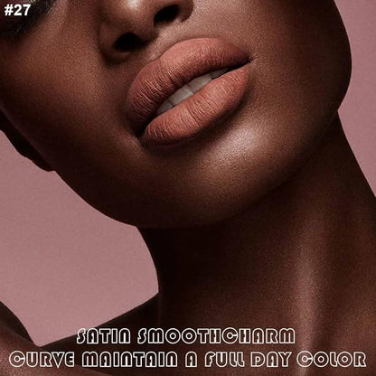 evpct 2Pcs Nude Brown Lip Liner and Matte Lipstick Makeup Sets, Vegan Lipstick Lip Liner and Gloss Stain Set Long Lasting Waterproof labiales mate 24 horas originales matte larga duracion 24 27#