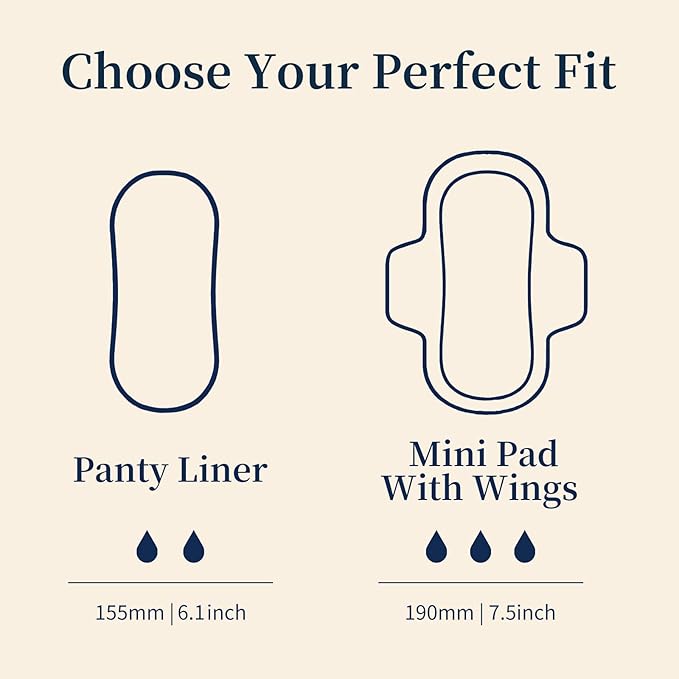 MODAL Panty Liners for Women, Unscented Sanitary Pads Without Wings, Daily Thin Panty Liners, 6.1 Inch(155 mm), Regular, 40 Count