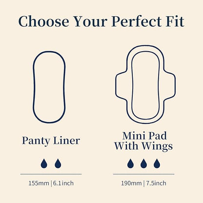 MODAL Panty Liners for Women, Unscented Sanitary Pads Without Wings, Daily Thin Panty Liners, 6.1 Inch(155 mm), Regular, 40 Count