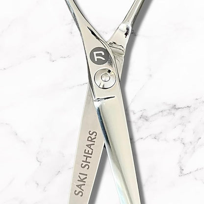 Saki Shears Odachi 5.5" Hair Cutting Scissors/Shears - Straight Handles - Dual Tangs - Zero Offset - Lightweight Hair Scissors for Professionals - Japanese 440C Steel - For Barbers and Hairdressers