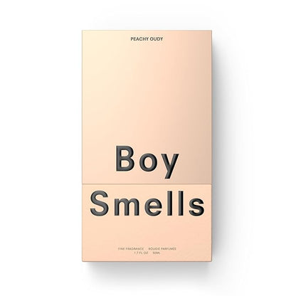 Boy Smells Peachy Oudy Eau de Parfum – Peach, Mimosa, Marigold and White Oud Scent – Fruity Woody Unisex Perfume – Everyday Body Fragrance – Signature Glass Spray Bottle – 50ml