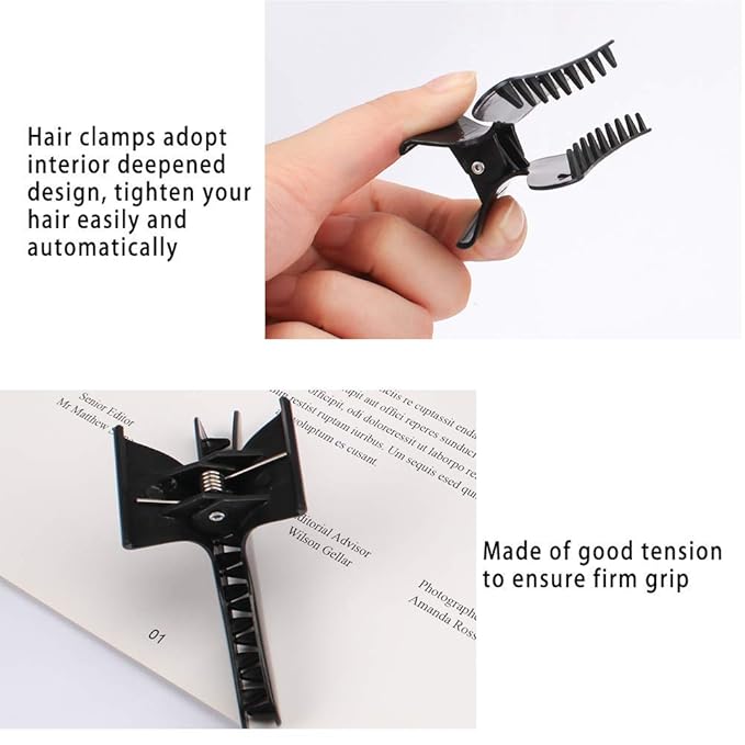Ondder Professional Salon Hair Clips for Styling, Cutting, Coloring - Butterfly Claw Clamps and Hair Accessories for Women and Girls