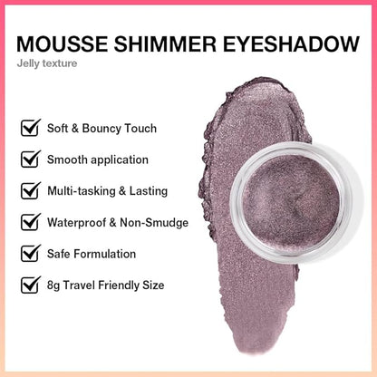 Cream Glitter Dark Purple Shimmer Metallic Eyeshadow Palette Makeup, Natural Single Mini Instant Holographic Eyeshadow For Women, Sombras Crema Para Ojos, Talc, Paraben & Cruelty Free