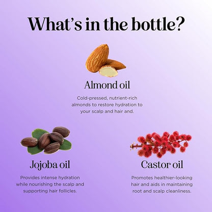 Volumizing Rosemary Hair Oil Serum - Moisturizing Scalp and Hair Oil for Men & Women Infused with Amla Black Castor Pumpkin Argan & Jojoba - Lightweight Hydrating Vegan & Color Safe (Citrus Scent)