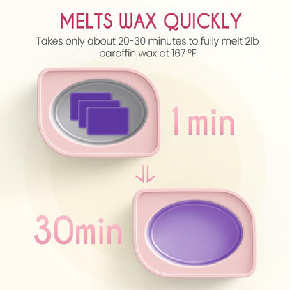 Wattne Paraffin Wax Machine for Hands & Feet – Paraffin Wax Warmer Moisturizing Kit with Auto-Timer & Precision Temperature Control, Paraffin Wax Bath for Arthritis, Dry Skin Care, Home Spa-Pink