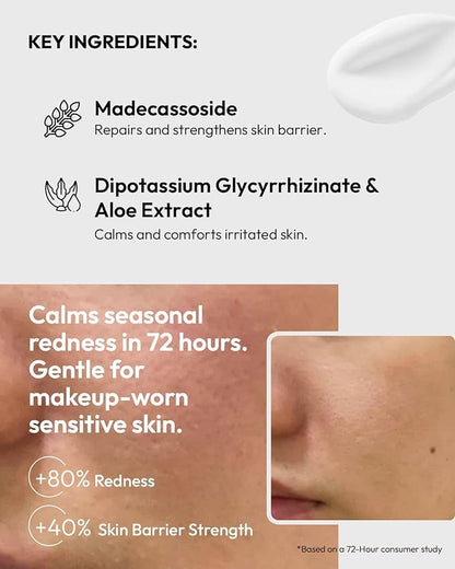 Calmer Intense Soothing Serum, Madecassoside Serum Lotion for Sensitive & Dry Skin, Soothe & Strengthen Skin Barrier, 1 Fl Oz