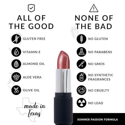 Red Apple Lipstick Berry Blast Plum Lipstick for Women - Vegan Gluten Free Natural Makeup, Semi-Sheer Hydrating Lip Stick - Organic Lip Gloss with Aloe & Almond Oil