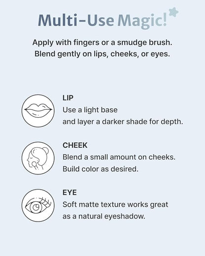DEARMAY Pure Falling Mood Lip Pot No. 06 Cutest Pairs 0.23 Oz. Vegan Lip Stain Lip & Cheek Multi-Use Tint With Hydrating Formula for Smooth Soft Blend Without Dryness or Fine Lines, Korean Makeup