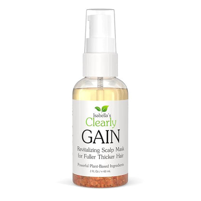 Isabella's Clearly GAIN, Hair Thickening Serum for Men and Women | Natural Herbal Scalp Oil with Castor, Jojoba, Clary Sage, Rosemary, Nettle Extract for Hair Loss, Thinning Hair | Made in USA