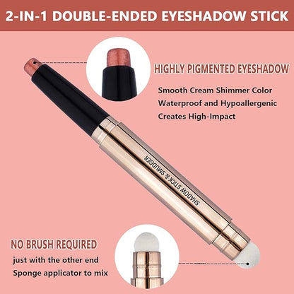 Thriving Eye Shadow Sticks Smooth Cream Eyeshadow Pencil Hypoallergenic Waterproof Long Lasting Eyeshadow Highlighter Stick Makeup Single Pen Crayon (Copper Shimmer 05#)