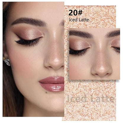 Kaely Pressed Single Eyeshadow Makeup, Light Nude Brown Shimmer Highly Pigmented Monochrome Eye Shadow Palette, Waterproof Neutral Powder Mini Eyeshadow, sombras para ojos, Lightweight Blendable, 20