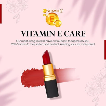 Vera Moore Creme Lipstick, Long Lasting, Lightweight, Moisturizing Opaque Color with Staying Power, Fragrance, and Paraben Free Cosmetics Soft Lipstick (Cranberry)