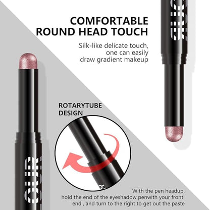 Rose Gold Shimmer Cream Eye Shadow Stick Makeup for Women, Rose Gold Shimmer Matte Eye Shadow Brightener Stick for Eyes, Waterproof Eyeshadow Pencil Applicator Blendable for Eye Highlight 03