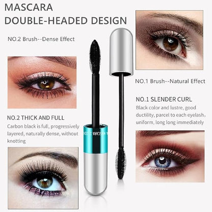 4d silk fiber mascara black volume and length，mascara 5x longer thickening and no clumping，long lash and waterproof