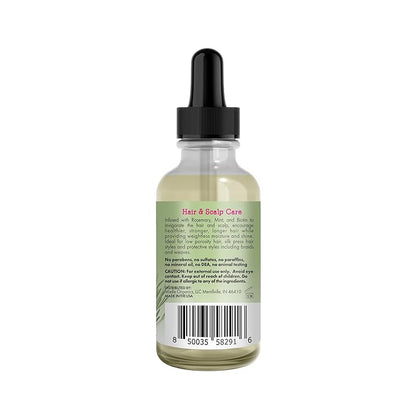Mielle Organics Rosemary & Mint Light Hair Oil, Split Ends & Dry Scalp Treatment - Infused with Biotin & Essential Oils for Strengthening, Soothing, Moisturizing & Encouraging Longer Hair (2 Oz)