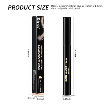 Erinde Waterproof Eyeshadow Stick, Cream Eye Shadow Stick, Long-Lasting, Crease-Proof, Cream to Powder Buildable & Blendable Eye Shadow Pencils Crayon, Vegan & Cruelty-Free, 12 Light Taupe