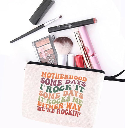 Makeup Bag Mom Gifts for Mom Funny Humorous Mama Gifts Mother Gifts for Women Female Momma Mommy Mom Mummy Coworkers Zipper Pouch Bag Travel Bag for Appreciation Mothers Day Birthday Cosmetic Bag