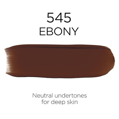 L'Oreal Paris Makeup Infallible Up to 32 Hour Fresh Wear Lightweight Foundation, 545 Ebony, 1 Fl Oz, Packaging May Vary