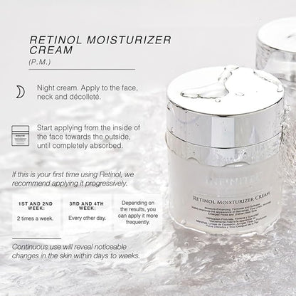 Infinitek Paris Retinol Face Moisturizer Night Cream - Premium Skin Care with Collagen & Vitamin E. Advanced Anti-Aging and Antioxidant Face Cream. Vitamin Enriched Moisturizer for Radiant Skin