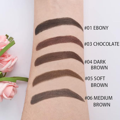 evpct Chocolate Eyebrow Powder Pomade Gel Shaper Makeup Kit with Dual-ended Brush, Eyebrow Stencils Kit for Women Shaping, Eye Brow Pomade Stencil Shaper Tinting kits for Women Long Lasting Waterproof