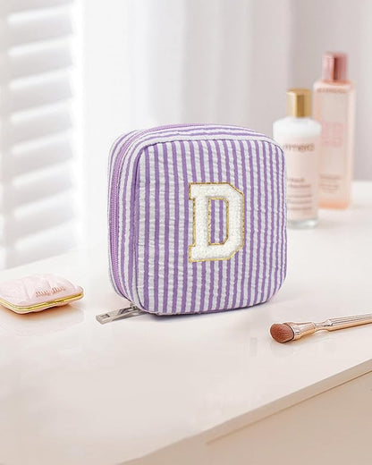 LETGO Travel Makeup Bag for Girls, Initial Makeup Bag | Small Makeup Bag | Teen Girl Gifts for Teenage | Birthday Gifts for Women | Unique Gifts for Girls | Car Organizer